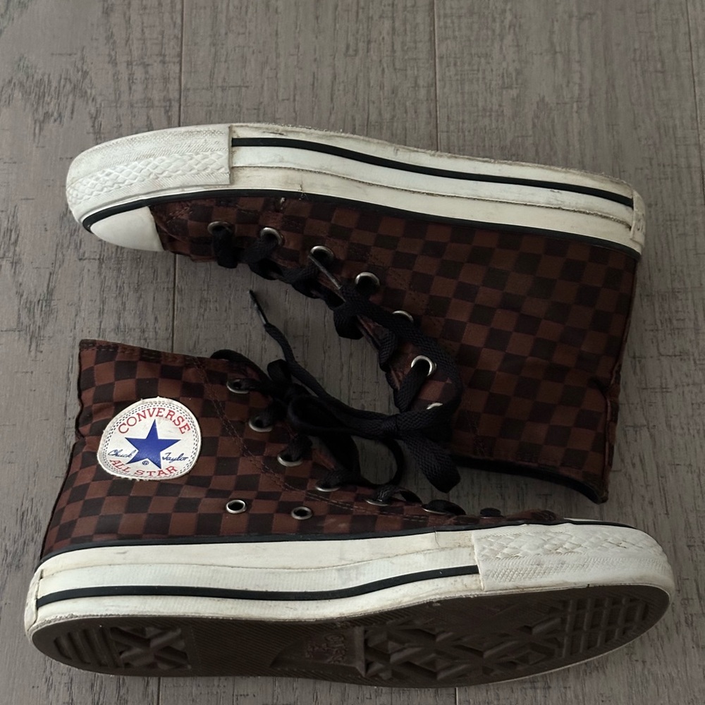 Converse Dark Brown Checkered High-Tops